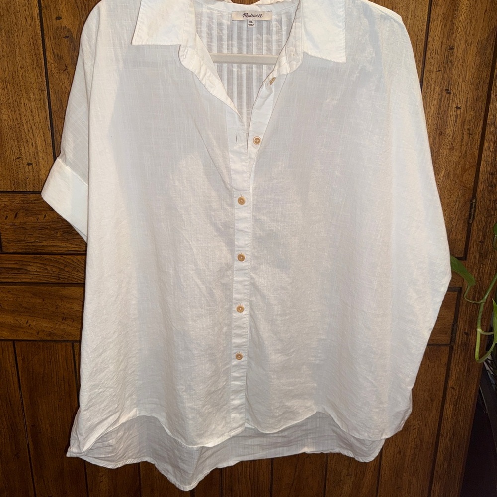 Madewell White Casual Button Down Shirt
